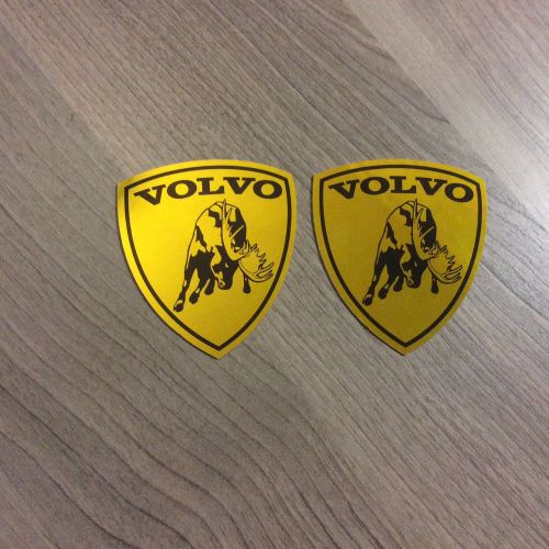 Lambo moose volvo set 2 pieces aluminum car stickers  2.68&#034;x2.36&#034; tkns 0.02&#034;