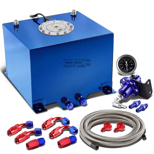 8 gallon/30.5l aluminum fuel cell tank+oil feed line+1:1 pressure regulator blue