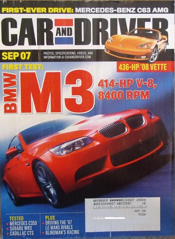 Bmw m3 cadillac cts m-b c350 sport m-b c63 amg subaru impreza wrx corvette