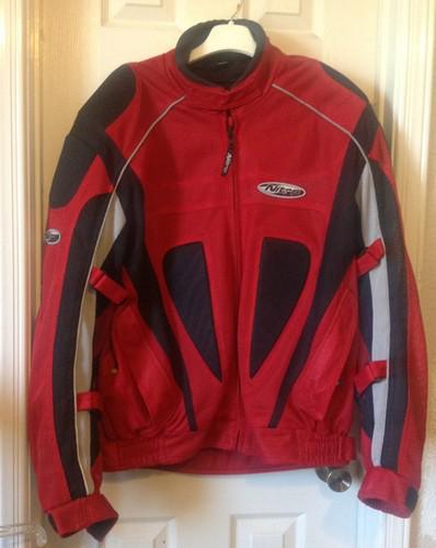 Nitro racing red mesh padded motorcycle jacket black gray mens summer size xl