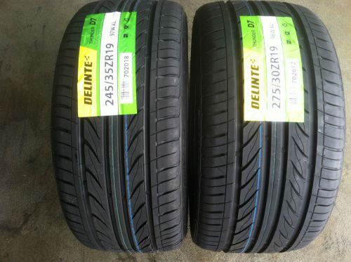 New set of (4) 245 35 19 (x2) &amp; 275 30 19 (x2) delinte thunder d7 series tires