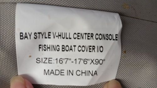 New vortex grey 17&#039;6&#034; center console boat cover, for up to 54&#034; tall console