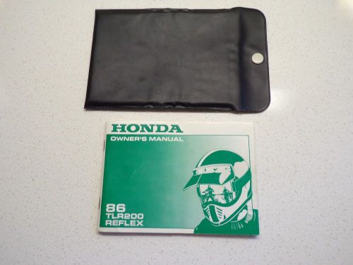 Vintage nice honda tlr200 reflex owners manual with case bag 1986 exc cond -wb