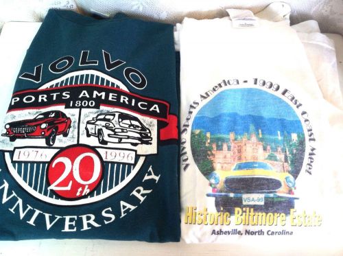 2 rare vtg volvo p1800 t shirts sports america club es 20th 80-90&#039;s car auto