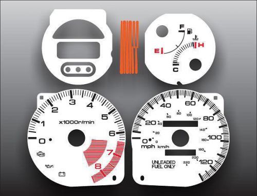 1993-1997 honda civic del sol dash instrument cluster white face gauges