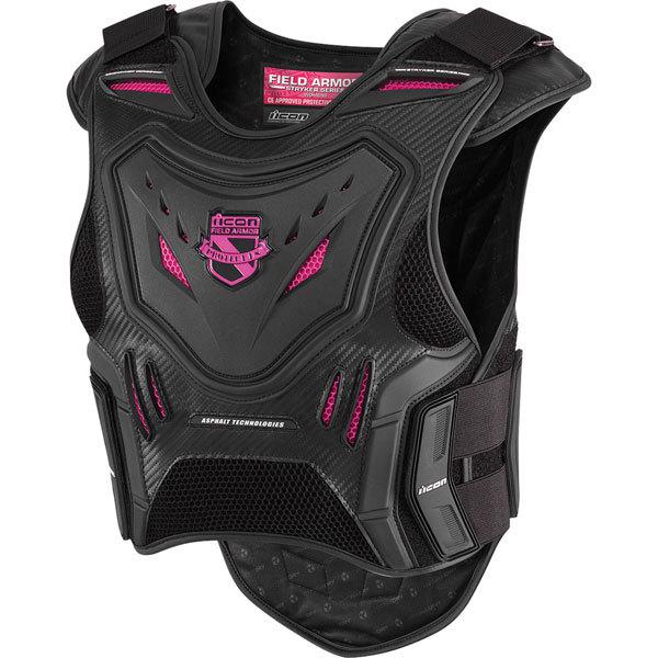 Black/pink l/xl icon stryker women's field armor vest