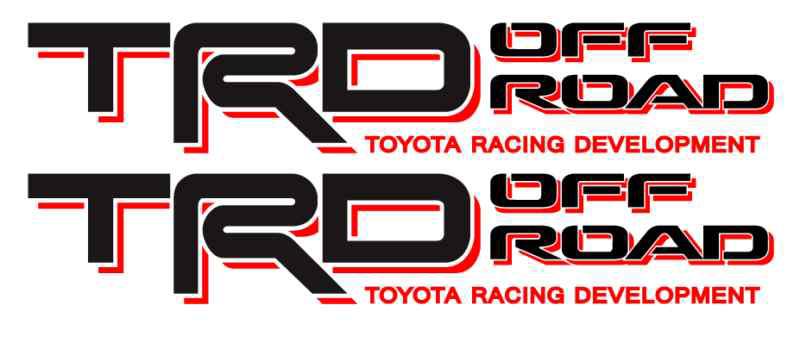 Trd off road blk/red toyota racing development decal sticker tacoma tundra truck