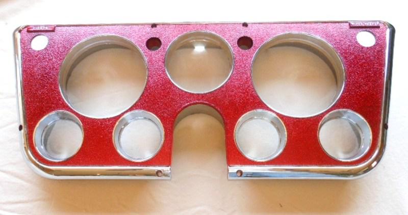 Dash gauge bezel 1967 68 69 70 71 1972 chevrolet gmc truck red anodize chrome 