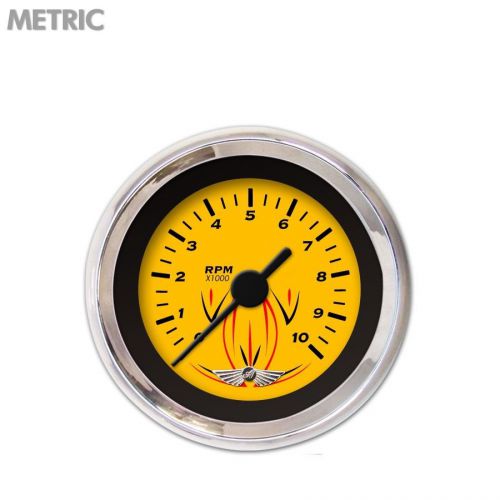 Aurora instruments gar225zmaiabac tachometer gauge pinstripe yellow