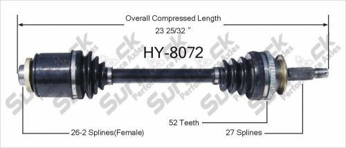 Surtrack hy8072 right new cv complete assembly