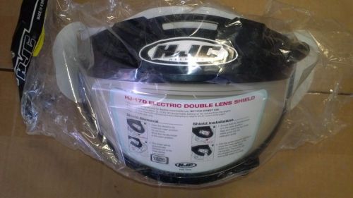 Hjc hj-17d electric double lens snowmobile helmet shield clear w/leads #60-510