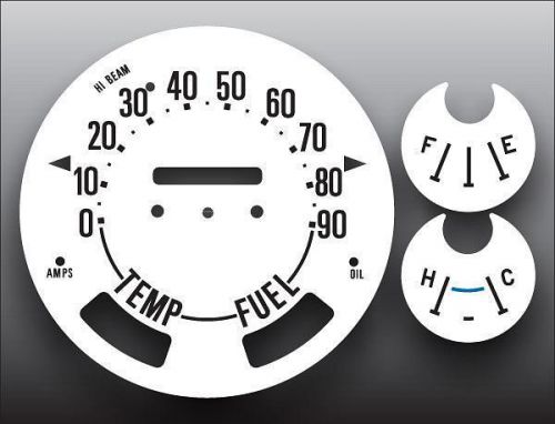 1972-1975 jeep cj5 full numbers 90 mph dash instrument cluster white face gauges