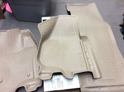 Euc! husky liners  custom molded floor liners, tan 2008-2016 ford crew cab