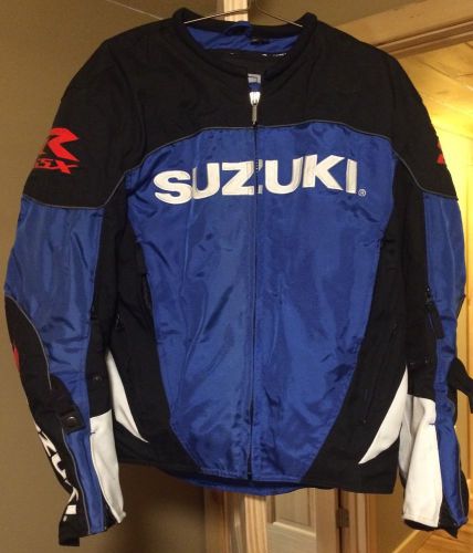 Mens suzuki gsx r motorcycle jacket, size large, very nice condition!