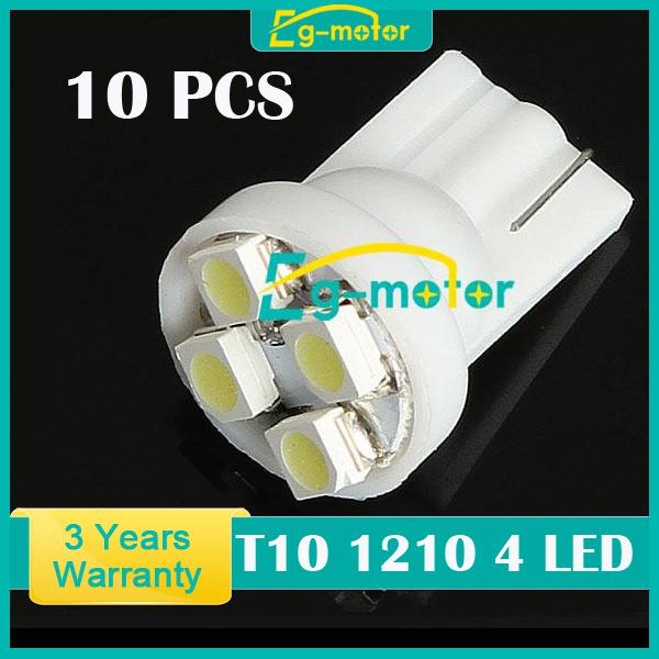 Super bright white t10 1210 4-smd led wedge light bulbs lamp w5w 168 194 x10