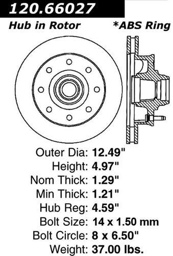 Centric 120.66027 front brake rotor/disc-premium rotor-preferred