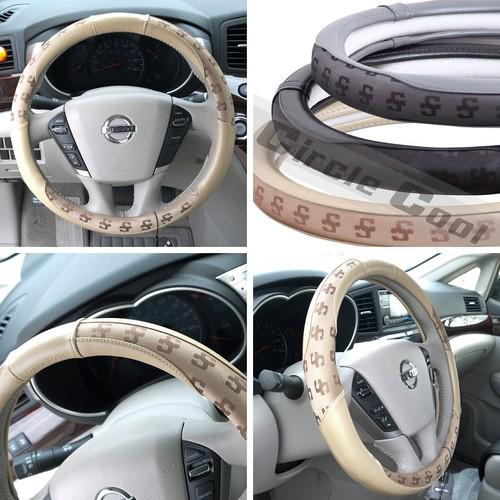 38cm chevrolet 51203 leather car suv truck steering wheel cover beige honda m