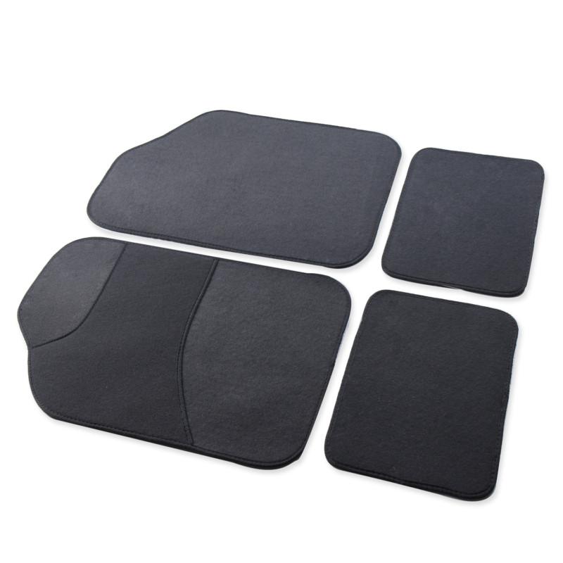 Adeco fl0213 all weather universal fit car floor mats, 4-piece, black color