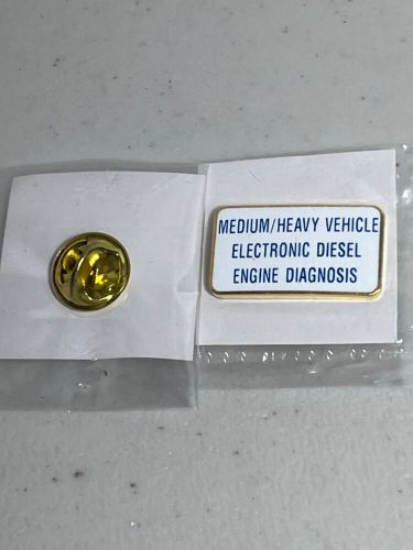 Ase  enamel pin set of 2 med/heavy vehicle electronic diesel engine diagnosis