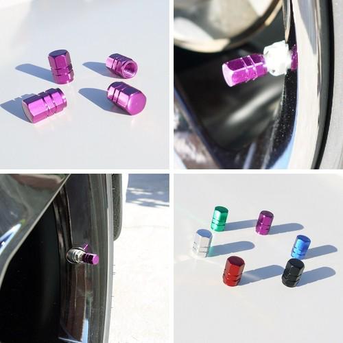 Vcp 4x purple aluminum alloy wheel rim tire stem tpms valves cap set univeresal 