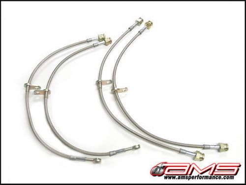 Ams stainless steel brake line 4pc kit for 2008+ mitsubishi evolution evo x 10