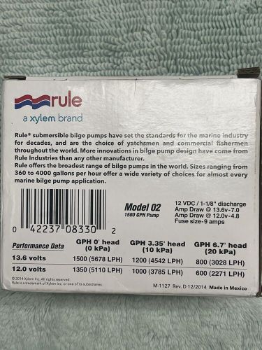 Rule 1500 g.p.h. bilge pump