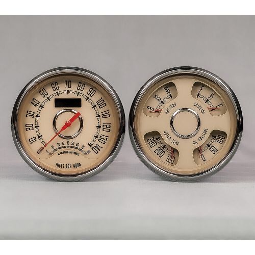 New vintage woodward series 2-piece gauge system; 4-3/8&#034;; speedo/ tach combo and