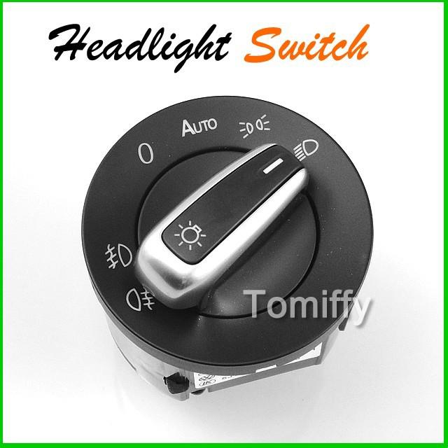 Chrome euro head light switch fit vw passat cc b6 golf jetta mk5 mk6 5nd941431