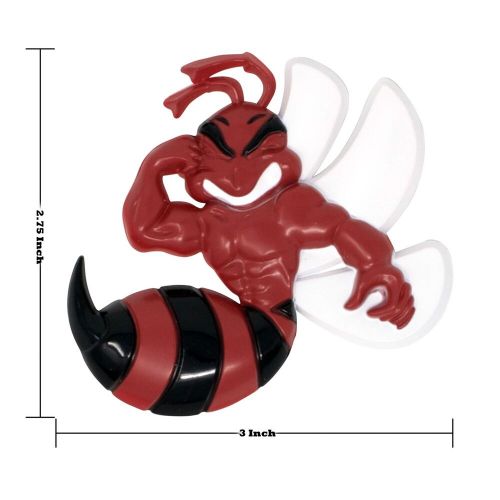 Angry bee emblem custom badge 3d decal sticker car truck suv - red left