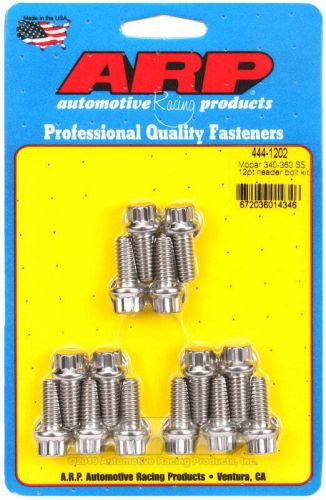 Arp 444-1202 mopar 340-360 ss 12pt header bolt kit