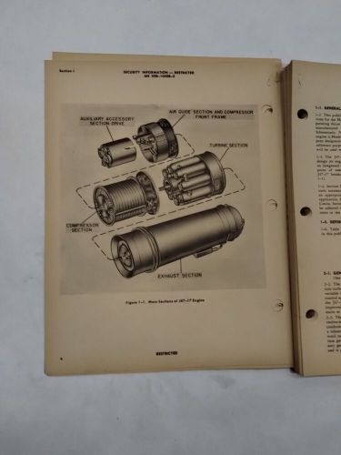 General electric model j47-ge-17 turbo-jet engine overhaul instructions-original