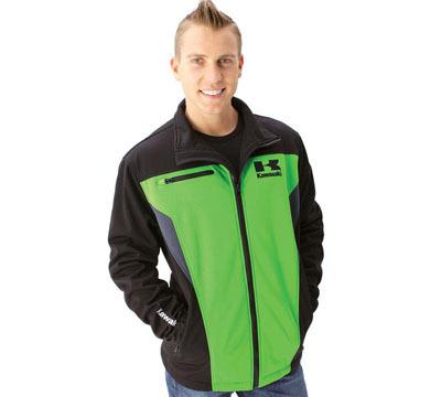 New adult kawasaki speedy soft shell black green coat jacket mens xlarge xl