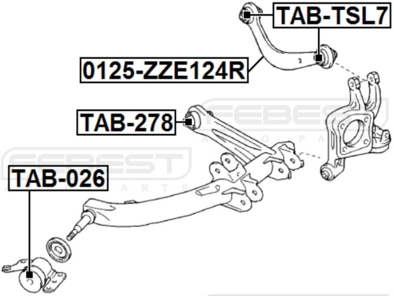 Toyota wish ane1#/zne1# 2003-2009 rear track control rod oem 48770-20010