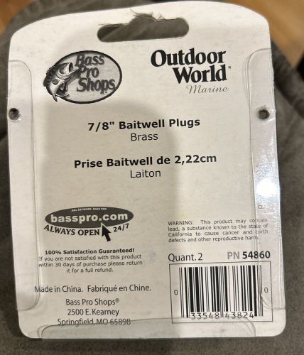 2 pack of 7/8 inch baitwell lever-operated drain plugs for boats, bass pro