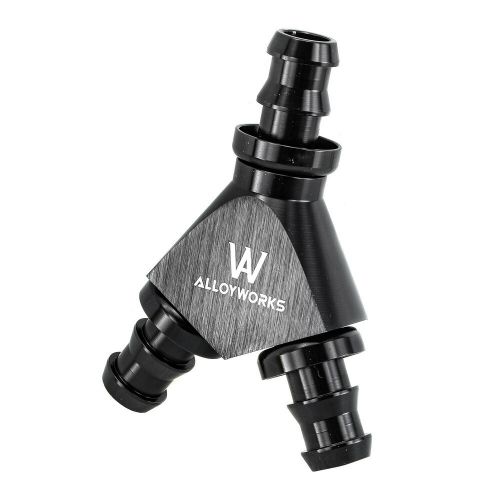 1pc 1/2&#034; black anodized aluminum y barbed fitting adapter for 8an pushlock hose