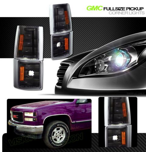 Black amber turn signal parking corner light k2 for 94-00 gmc c10 c/k truck/suv