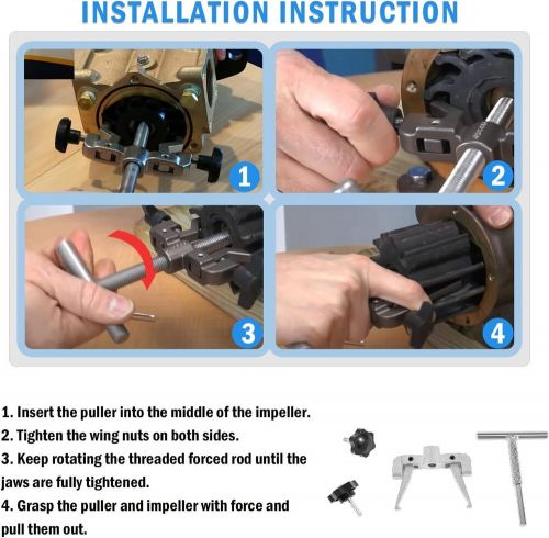 Impeller puller removal for impellers 2-1/4&#034; to 2-9/16&#034; jabsco pump 660040-1