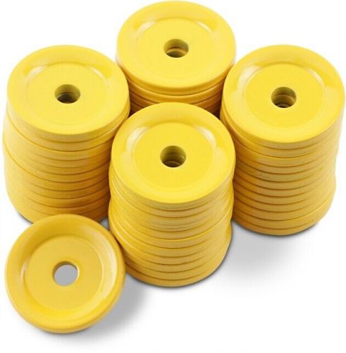 Woody&#039;s grand digger round aluminum support plate yellow 5/16&#034; 48-pack