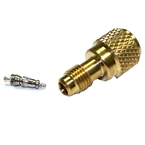 Brass adapter 516 to 14in with valve core for r410a mini split ac charging