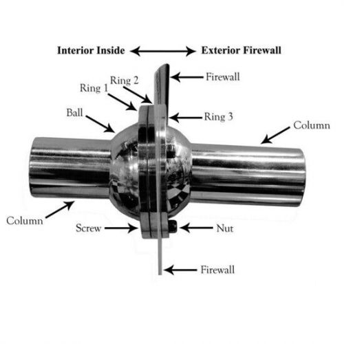 Ididit 2400500040 steering column ball swivel lower mount, 1-3/4 inch