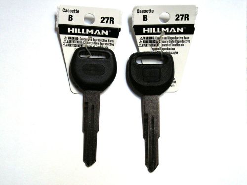 Set of 2 hillman automotive key blanks #27r cassette b universal import honda