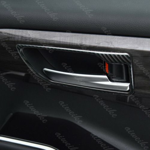 4pc carbon fiber interior door handle cover trim for toyota highlander 2020-2024