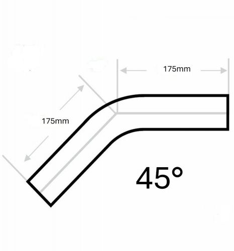 Aluminium alloy 102mm 4&#034; inch x 45 degree elbow mandrel bend