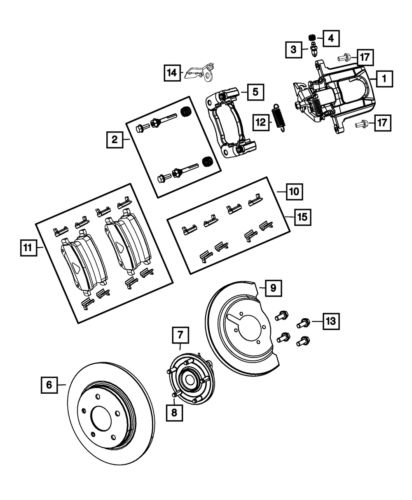 Genuine mopar disc brake caliper adapter 68509719aa