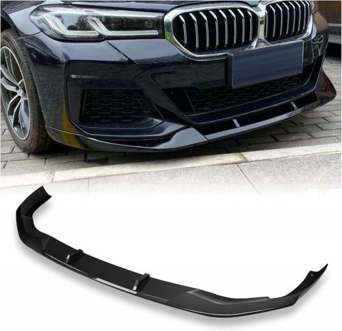 Aerobon gloss black front lip spoiler for 2021-2023 bmw 5 g30 sedan lci bumper