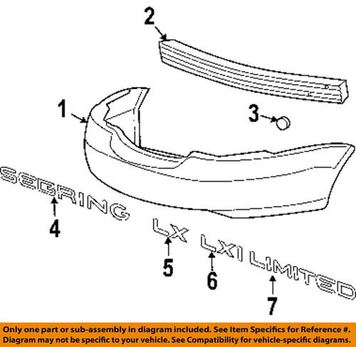 Chrysler oem 4805449ac rear bumper-bumper cover