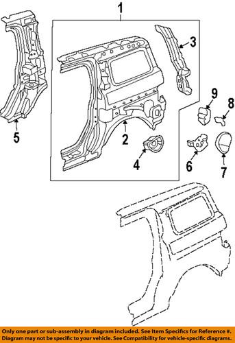 Honda oem 63910scva01zz quarter panel-stiffener