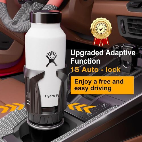 Cup holder expander, automatic car cup holder expander holds large water bottles