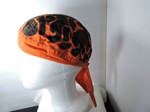 Zan motorcycle headwraps with flame type designs back ties/neck flap