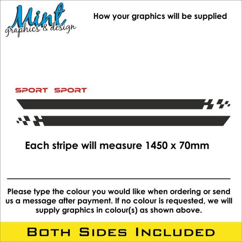 Hyundai i10 side stripes 2 colour fits all models decals stickers graphics 011